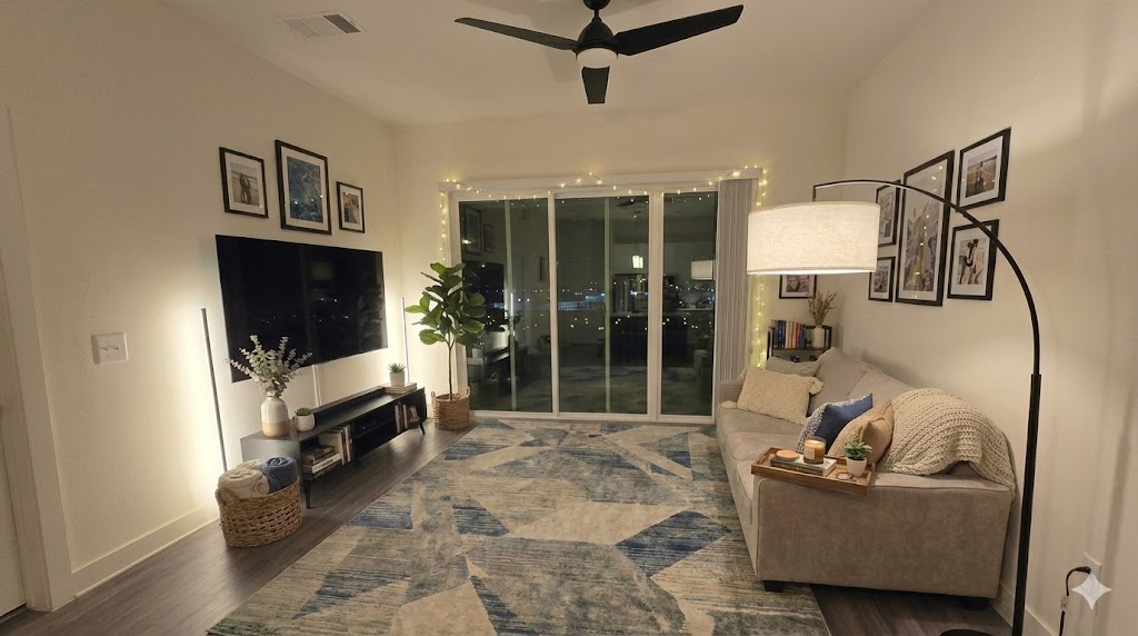 Beautiful Henderson living room cleaned by Martha